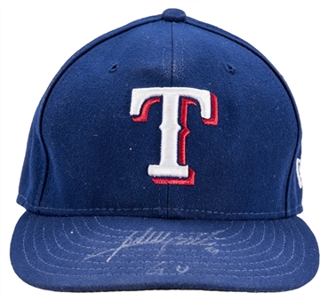 2017 Adrian Beltre Game Used & Signed Texas Rangers Cap (Beltre LOA)